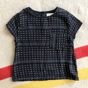 Ace and jig top in black pindot